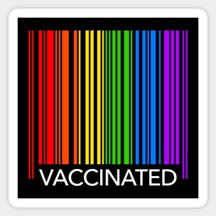 Vaccinated Rainbow Barcode Sticker